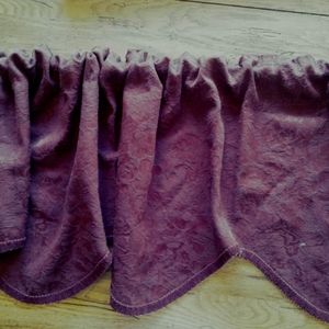 Burgundy valance curtain